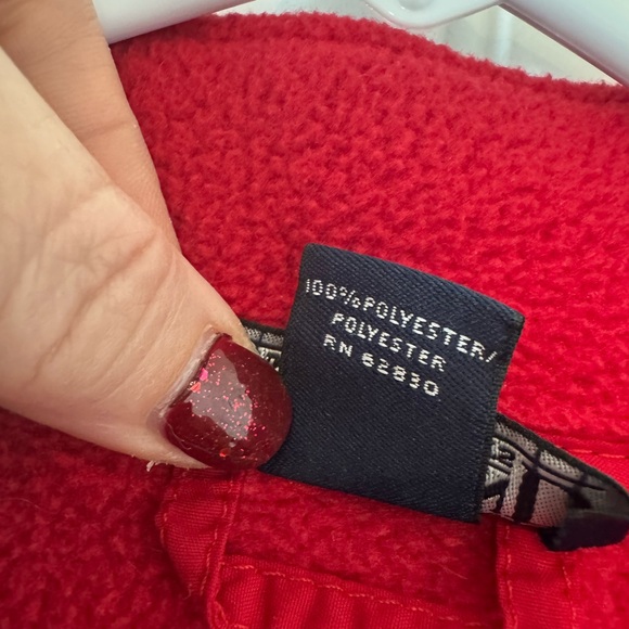Lands’ End Aircore 200 Red Poly Fleece Full Zip Front Jacket- size LP (14/16) - Picture 6 of 7
